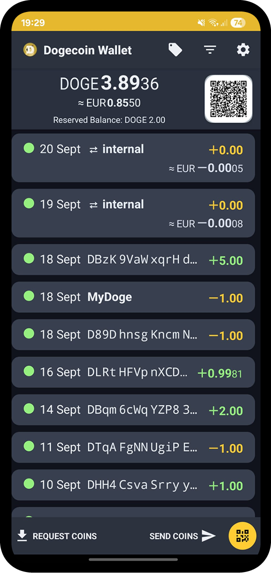 Dogecoin Wallet App